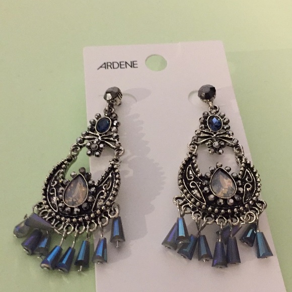 Ardene earrings NEW 2” blue and silver